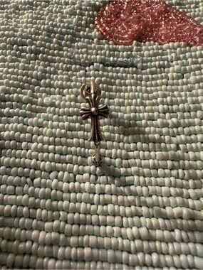 Chrome hearts Sterling Silver Cross Hoop Earring- single
